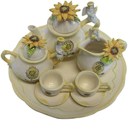 Sunflower Fairy Children's Ceramic Tea Set by Hand and Heart