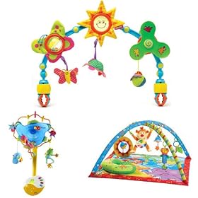 Tiny Love Baby Gymini Monkey Island Activity Gym With Natures Serenade Hippo Flamingo Baby Crib Mobile And Sunny Stroll Stroller Toy Activity Bundle