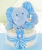 Gingham & Giggles One Tier Diaper Cake-boy
