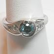 14K White Gold Blue and White Diamond Ring