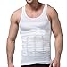 Tulucky Men's Slimming Body Shaper Tank Top Front Zipper Corset Vest(white,L)