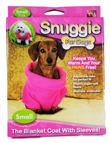 Snuggie Pink Fleece Dog Blanket Coat with Sleeves