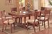 7pc Contemporary Style Brown Finish Wood Dining Table &amp; 6 Chairs Set w/Leaf