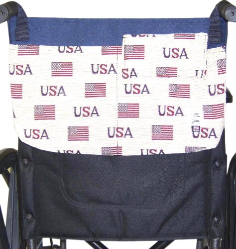 Handi Pockets 3c5us Storage Accessory Wheelchair, Tapestry, Patriotic with Flap