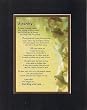 Touching and Heartfelt Poem for Inspirations - A Penny Poem on 11 x 14 inches Double Beveled Matting