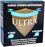 Sweat Shield Ultra Antiperspirant - Clinical Strength - Reduce Sweat Up To 7-Days Per Use (10 Antiperspirant Wipes) per box.