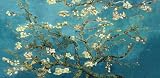 LARGE FLORAL CANVAS ART VAN GOGH BLOSSOM TREE BLUE AND WHITE BOX CANVAS 44 X 20 INCHES