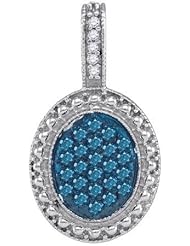 0.36CTW BLUE DIAMOND MICRO-PAVE PENDANT
