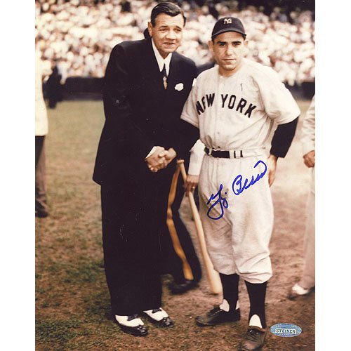 Steiner Sports MLB Yogi Berra with Babe Ruth Color Autographed 8-by-10-Inch Photograph