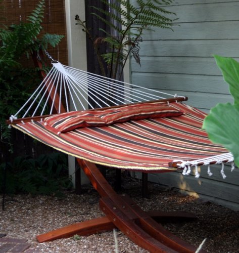 Parrot Bay Antiqua Premium Quilted Hammock - Rustic Stripe