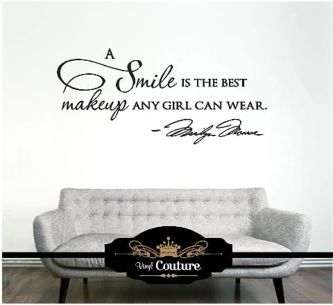 A Smile is the best Makeup Marilyn Monroe Vinyl Wall Art vinyl wall lettering words sticky art home decor quotes stickers decals