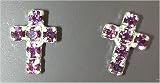 『ピンククロス（十字架）』シルバーピアス/エスニックアクセサリー