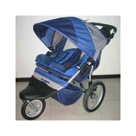 Free Wheeler AL 2 (Blue / Grey) Swivel Wheel Double Jogging Stroller from Schwinn