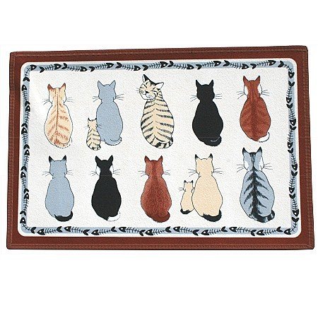 DESIGN VELOUR-FUSSMATTE KATZEN CATS WASCHBAR 75CM
