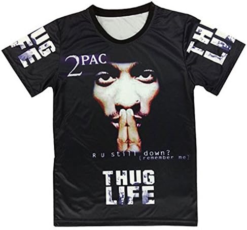 Women T-shirt Tupac Shakur 2Pac 3D Unisex Hip Hop T shirt fitness harajuku Top Tees, M
