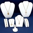 White Leatherette Jewelry Display 6 Pc Set New Bonus