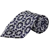 MLB New York Yankees Navy Blue Diamond Print Silk Tie