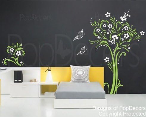 PopDecors - Totem Tree (57"H) - Custom Beautiful Tree Wall Decals for Kids Rooms Teen Girls Boys Wallpaper Murals Sticker Wall Stickers Nursery Decor Nursery Decals