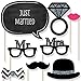 Big Dot of Happiness Mr. & Mrs. – Silver – Wedding Photo Booth Prop Kits – Wedding Decorations - 20 Count