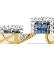 0.33CTW BLUE DIAMOND INVISIBLE EARRING