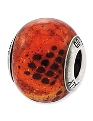 Sterling Silver s Italian Pink & Orange Python Glass Bead by Reflection Beads, Best Quality Free Gift Box Satisfaction Guaranteed