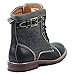 Polar Fox MPX-808566 Black Gray Houndstooth Men's Lace Up Stitch Detail and Buckle Strap Dress Fashion Ankle Boots