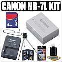 Canon NB-7L Lithium-Ion Battery Pack w/ Canon CB-2LZ Charger for the Canon Powershot G10 Digital Camera + Accessory Kit
