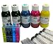 5 US Patented Empty #69 Refillable Ink Cartridges with Auto Reset Chips + 5x4oz Water-Resistant Nano Pigment Ink + 4 Syringes for Epson Stylus Printer C120, NX400 and Epson WorkForce Printer 310, 315, 30...
