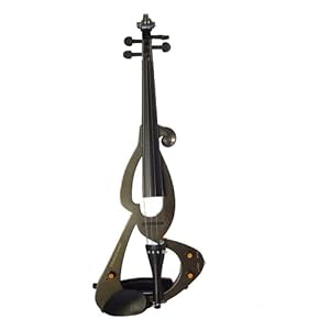 Full Size 4/4 Electric Violin Set with Case and Accessories - Black