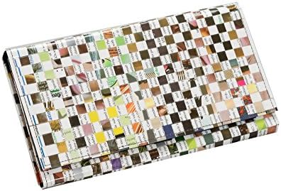 Torrain Recycled Upcycled Magazine Clutch Hand Bag Wallet Checkered Magazine