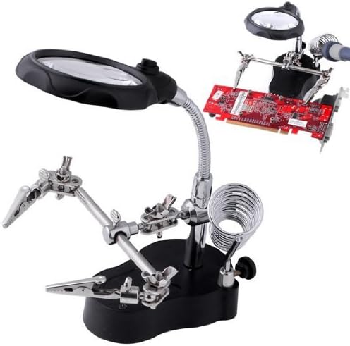 New 3.5x12x 3rd Helping Hand Magnifying Soldering LED Iron Stand Lens Magnifier