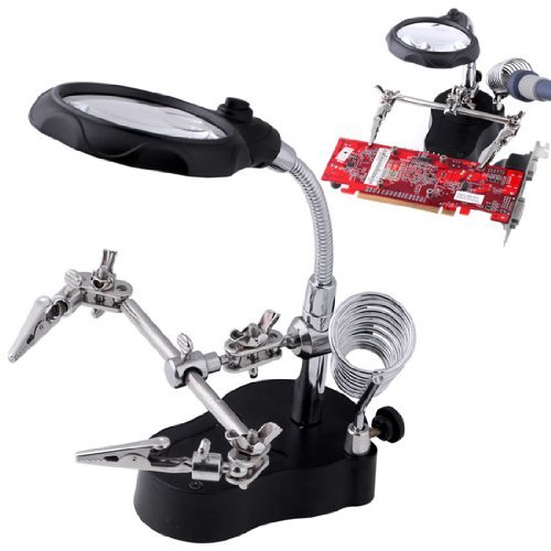 New 3.5x12x 3rd Helping Hand Magnifying Soldering LED Iron Stand Lens Magnifier