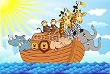 Wallmonkeys Peel and Stick Wall Decals - Noah Ark - 24"W x 16"H Removable Graphic