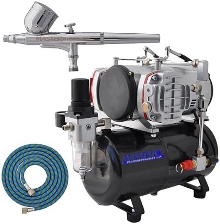 MASTER Airbrush G22 Pro Set with AirBrush-Depot TC-828 Twin Piston Air Compre...