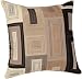 Brentwood Originals Squares and Rectangles 18-Inch Knife Edge Pillow, Taupe