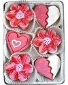 Beautiful Sweets Hearts and Flowers Organic Cookies, 8 Cookies