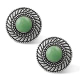 Twist Rope Sterling Silver and Green Turquoise Earrings