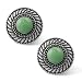 Twist Rope Sterling Silver and Green Turquoise Earrings