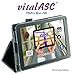 Vital Air 902 Slim Fit Leather Folio Stand Case Cover Support Front/Rear Cameras