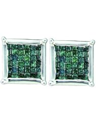 14KT Yellow Gold 0.50 CTW Diamond Ladies Invisible Earrings