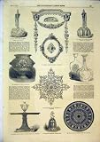 1851 SILVER VASE ORNAMENTS POTTERY WINE FLAGON TABLE
