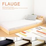 シンプルローベッド[フロアベッド]　FLAUGE（シングル）／フロアーベッド／ブラック【ボンネルコイルマットレス付き】