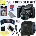 Nikon Coolpix P90 12.1MP Digital Camera + 8GB Deluxe Accessory Kit