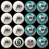 Miami Dolphins Home and Away Complete Billiard Ball Set