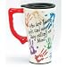 Spoontiques 11787 14-Ounce Ceramic Travel Mug - Handprints - "Who are these kids, and why are they calling me Mom!"
