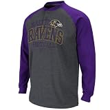 NFL Men's Baltimore Ravens Bsd Henley Adult Long Sleeve Henley Tee (Charcoal Heather/Dark Purple, Small)