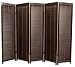 Office Furniture - 6ft. Shutter Folding Privacy Screen Room Divider w/ Blinds - 5 Panel Cherry Rosewood