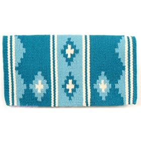 Mayatex Saddle Blanket - Wool Apache Barrel Racer - Turquoise and Aqua