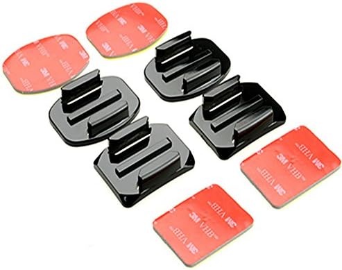 Vemotix 2pcs Flat + 2pcs Curved Adhesive Mounts For Gopro Hero 2 3 3+ 4 Camera