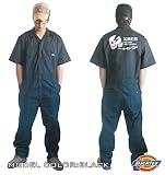 【Dickies】ディッキーズ 半袖 つなぎ ツナギ カスタム カバーオール ｢白｣「スカル・バイク・車・チーム系」